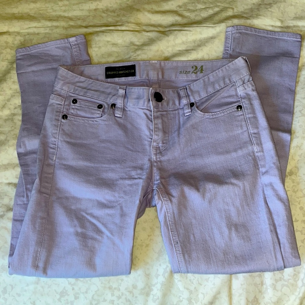 J Crew Light Purple Cropped Matchstick Jean